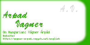 arpad vagner business card