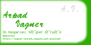 arpad vagner business card